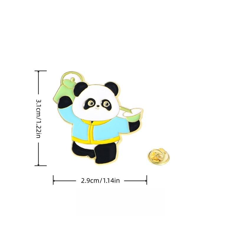 Chinese Style Panda Pin Badge, Cartoon Emblem, Backpack Couple Clothes Accessory, Button Clip Decoration, Memorial Gift