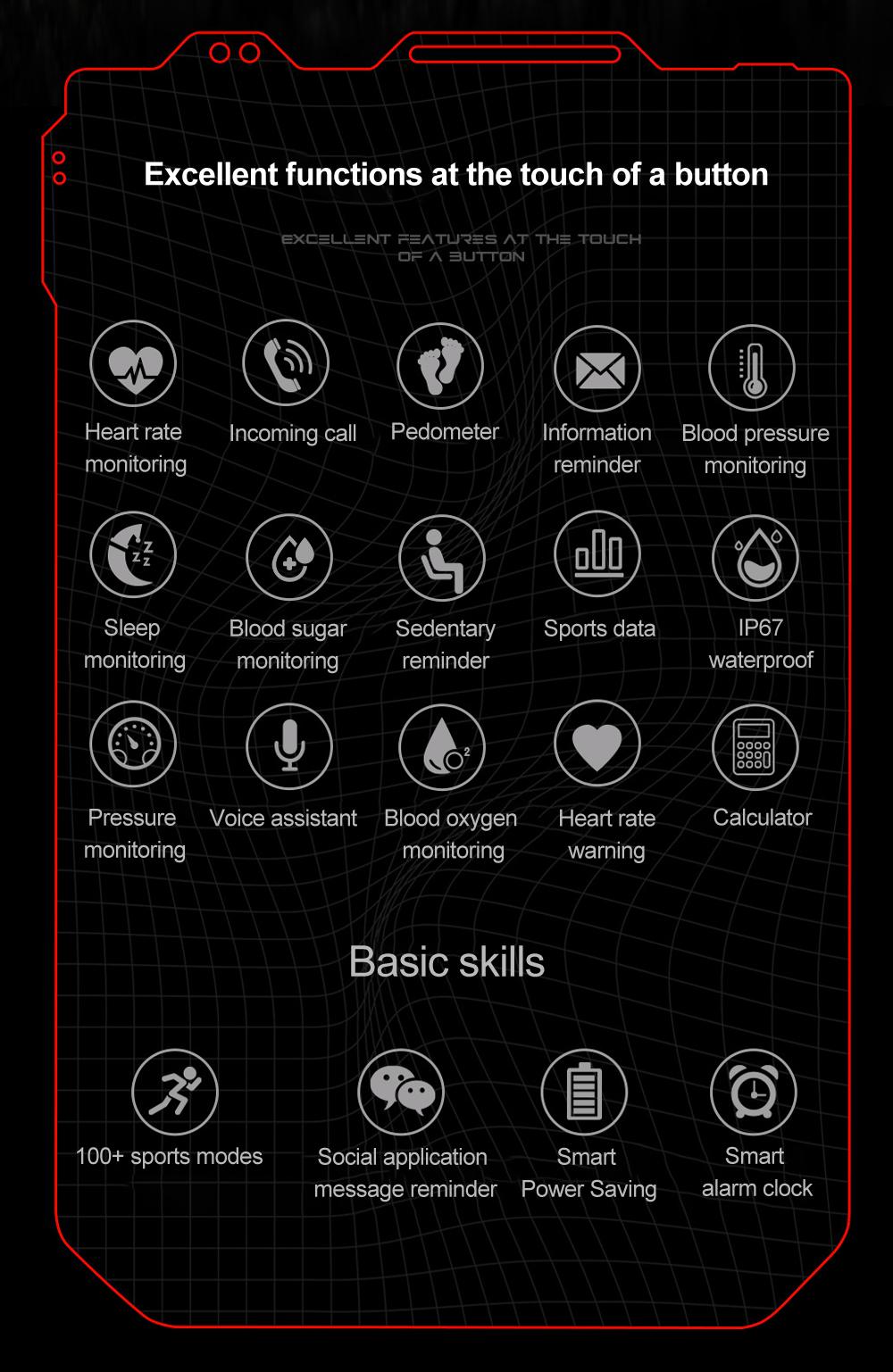 ZW48 Tactical Bluetooth Calling Smart Watch 1.46 Inch HD Round Display LED Flashlight for Outdoor Fitness Daily Wear