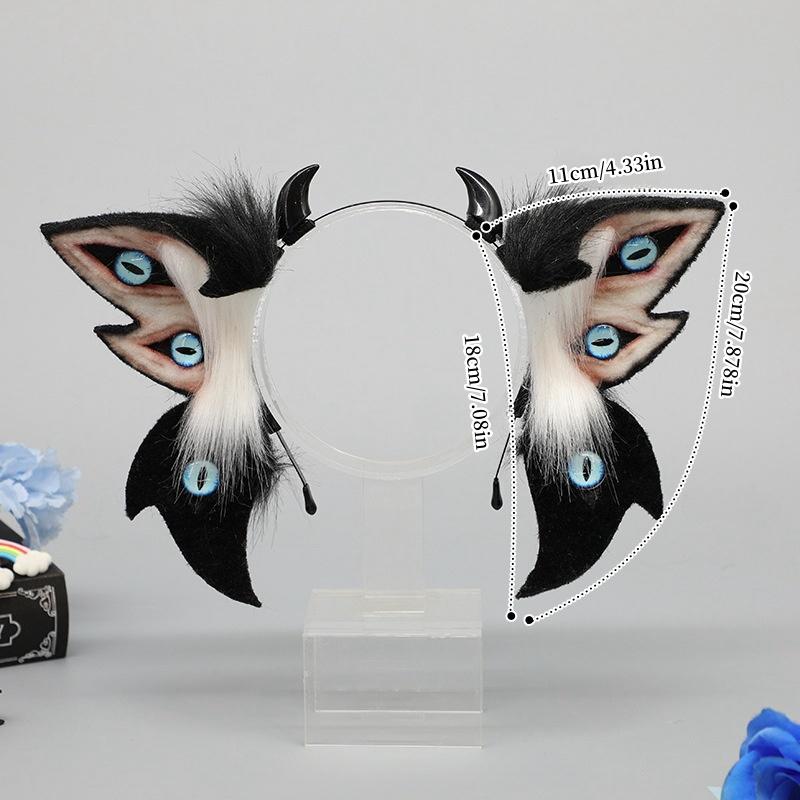 Devil Horn Design Hair Hoop, 1 Count Cute Animal Ear Design Hair Hoop, Fashion Hair Accessories for Cosplay Party Festival, Maleficent Wings, Creep Wolf Mask, Party Event Props, Party Supplies, Halloween, Animal Head Mask