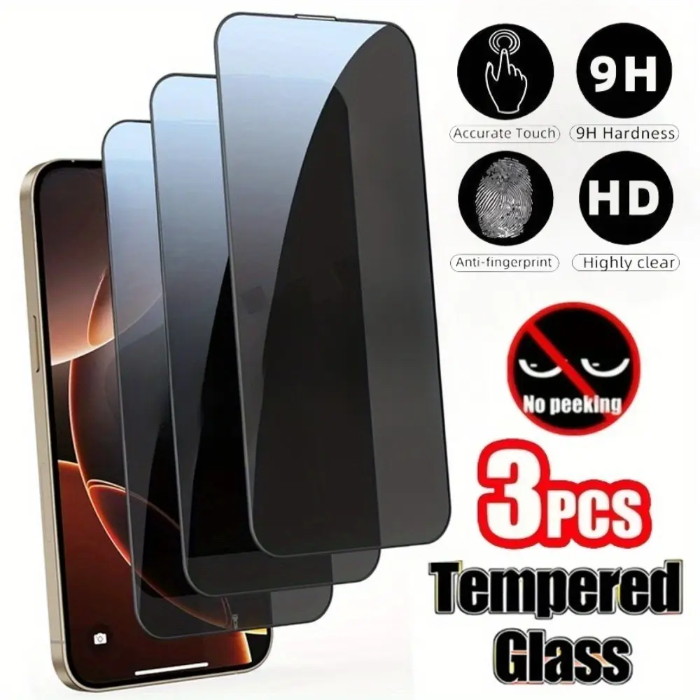 Privacy Tempered Glass Screen Protector for iPhone 17 16 15 14pro Max 17 Air, Customized Fit for iPhone 13 12 11 Pro 14 15 Plus