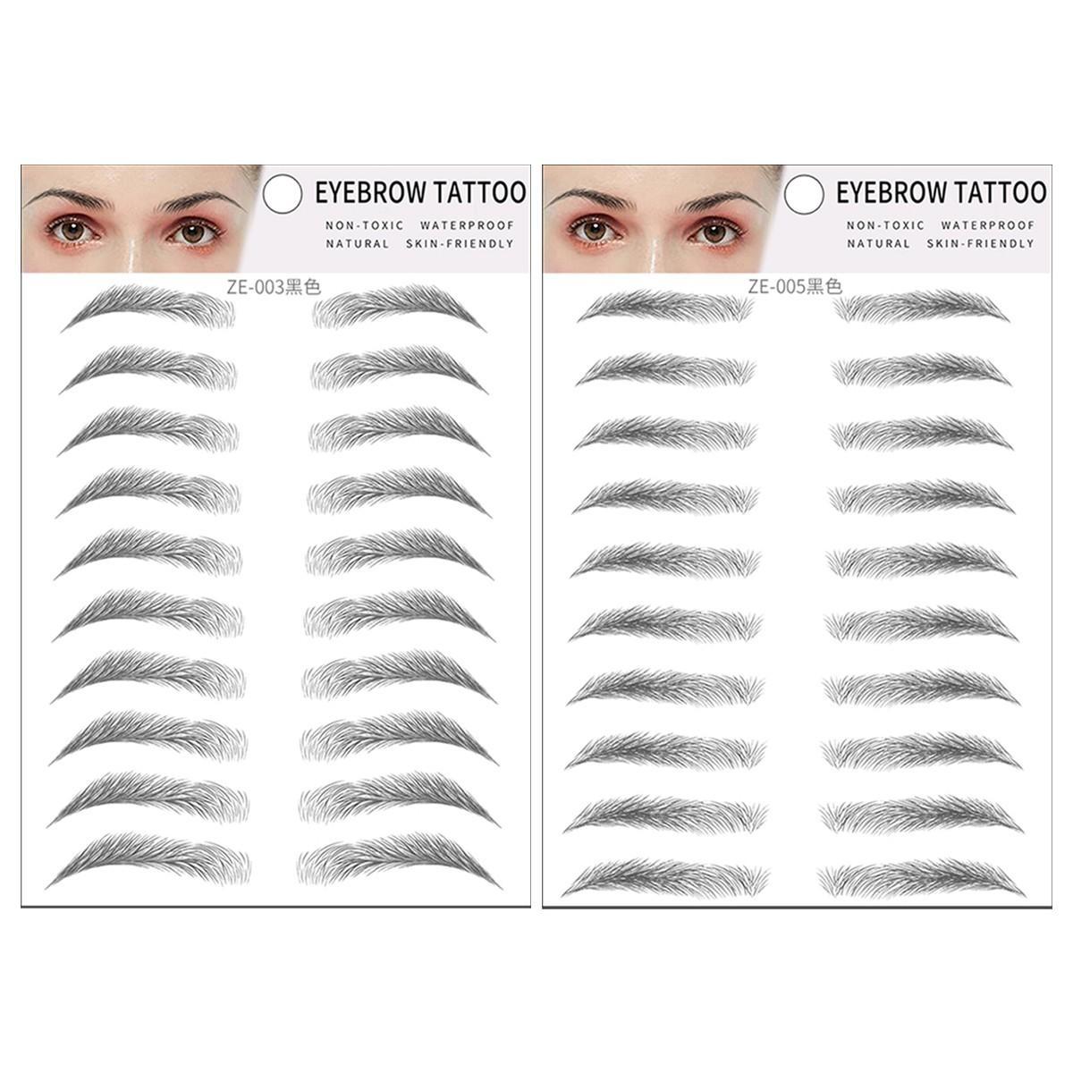 2 Pcs Realistic Eyebrow Stickers, Professional Tattoo Eyebrows, Quick Makeup, Natural Look, Easy Brow Lift, Authentic Makeup Effect