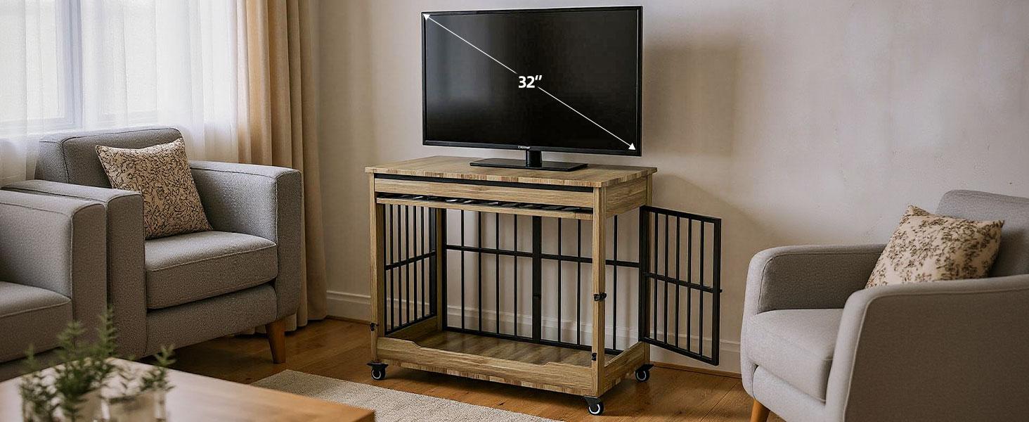 ZZWHOM Premium Solid Wood Dog Crate – Large Indoor Pet Kennel with Lockable Door, Multiple Sizes for Medium to Giant Breeds