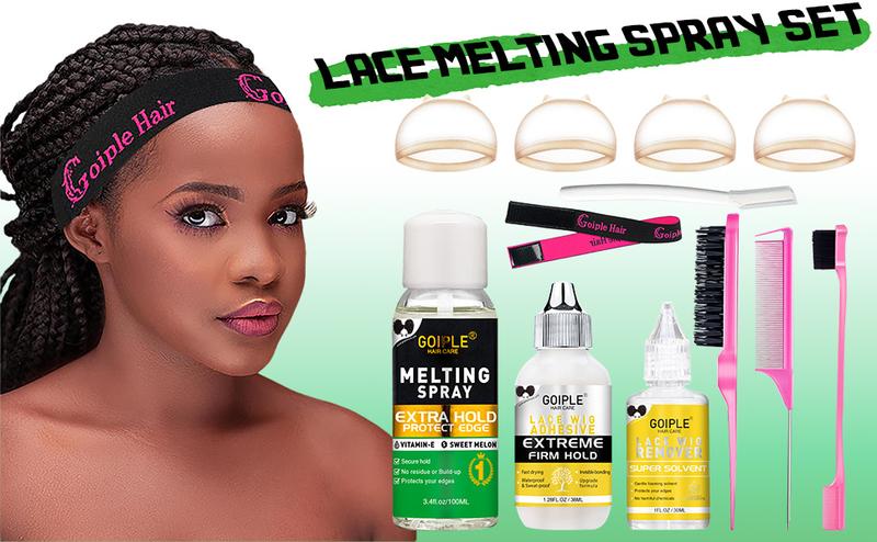 【Valentinesdaygift】Lace Melting Spray for Wigs - Extra Hold Adhesive for a Natural Look, Wig Glue Alternative with HD Wig Cap and Wig Band Haircare Blend Hairline