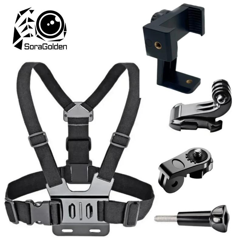 Multi-Functional Adjustable Five-In-One Chest Strap, Versatile Use, Universal Sports Action Camera Phone Clip, Outdoor Cycling Fishing Vlog Mount, Sport Photography Accessory