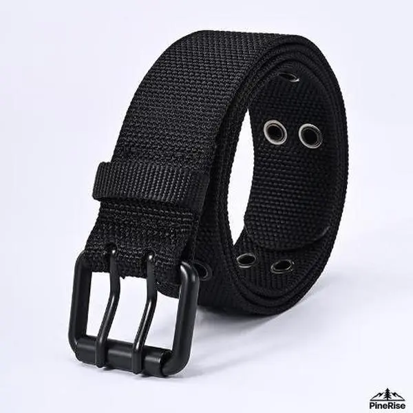 Men Pin Buckle Woven Waist Belt, Nylon-look Canvas Strap, Casual Daily Trouser Accessory For Indoor Leisure Daily Home Outfit Styling