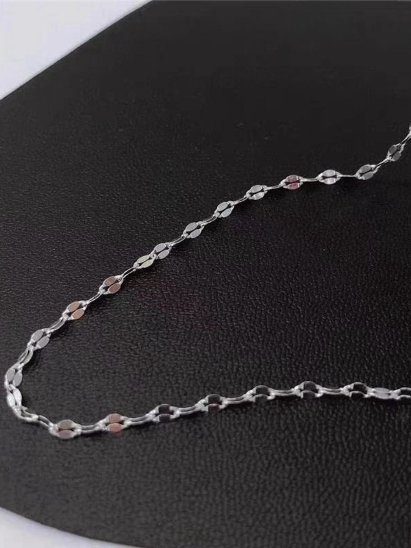 S999 Sterling Silver Minimalist Chain Necklace Exquisite Trendy Pendant for Women & Girls, Fashion Jewelry for Party, Daily Clothing Decor, Trendy All-match & Exquisite Jewelry for Birthday Gift