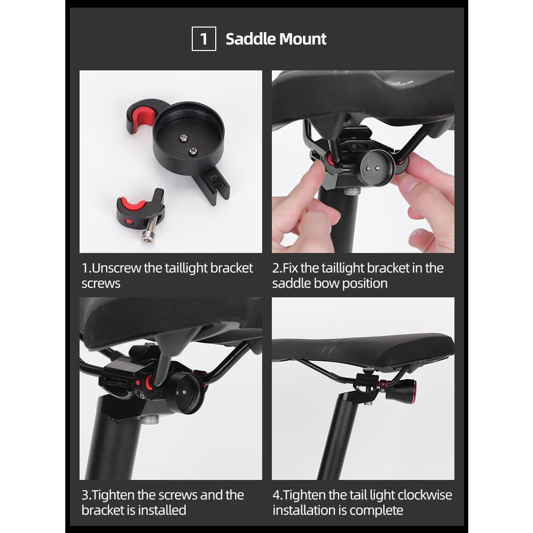 ROCKBROS Bike Tail Light Smart,Brake Sensing Bicycle Rear Lights for Night Ride,Ultra Bright LED Back Lights,Type C USB Rechargeable,IPX6 Waterproof,Cycling Safety Taillight Accessories