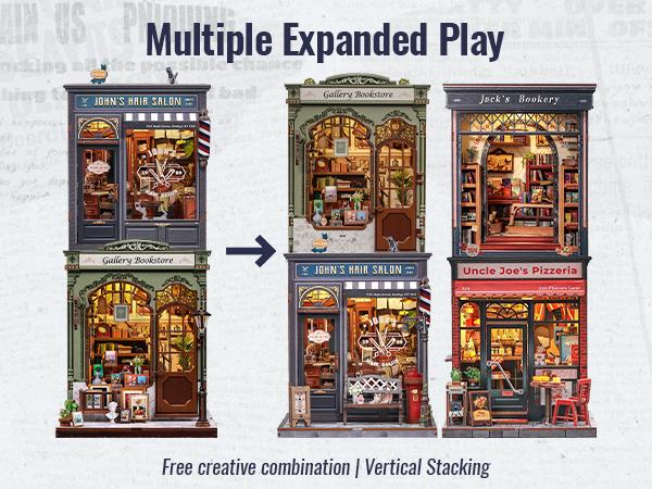 CUTEBEE DIY 3D Dollhouse Kit John’s Hair Salon – Wooden Miniature House with Furniture and Dust Cover, Handmade Creative Room Decor | Holiday, Christmas and Black Friday Gift CUTEBEE DIY 3D Dollhouse Kit John’s Hair Salon – Wooden Miniature House with Furniture and Dust Cover, Handmade Creative Room Decor | Holiday, Christmas and Black Friday Gift