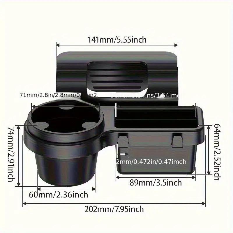 Car Door Side Storage Box, Multi-Functional Hanging Organizer with Cup Holder, Phone Slot, Card Pouch, Durable Plastic Car Accessory