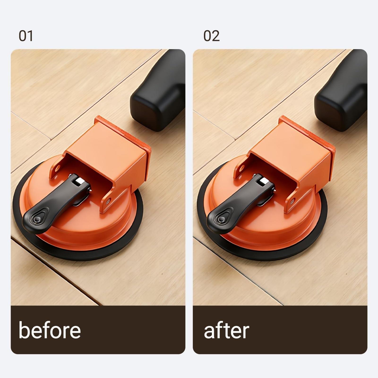 Floor Gap Repair Tool, Enhanced Vacuum Suction, Adjustable Height, Carbon Steel & Rubber Pad, for Laminate Vinyl Flooring