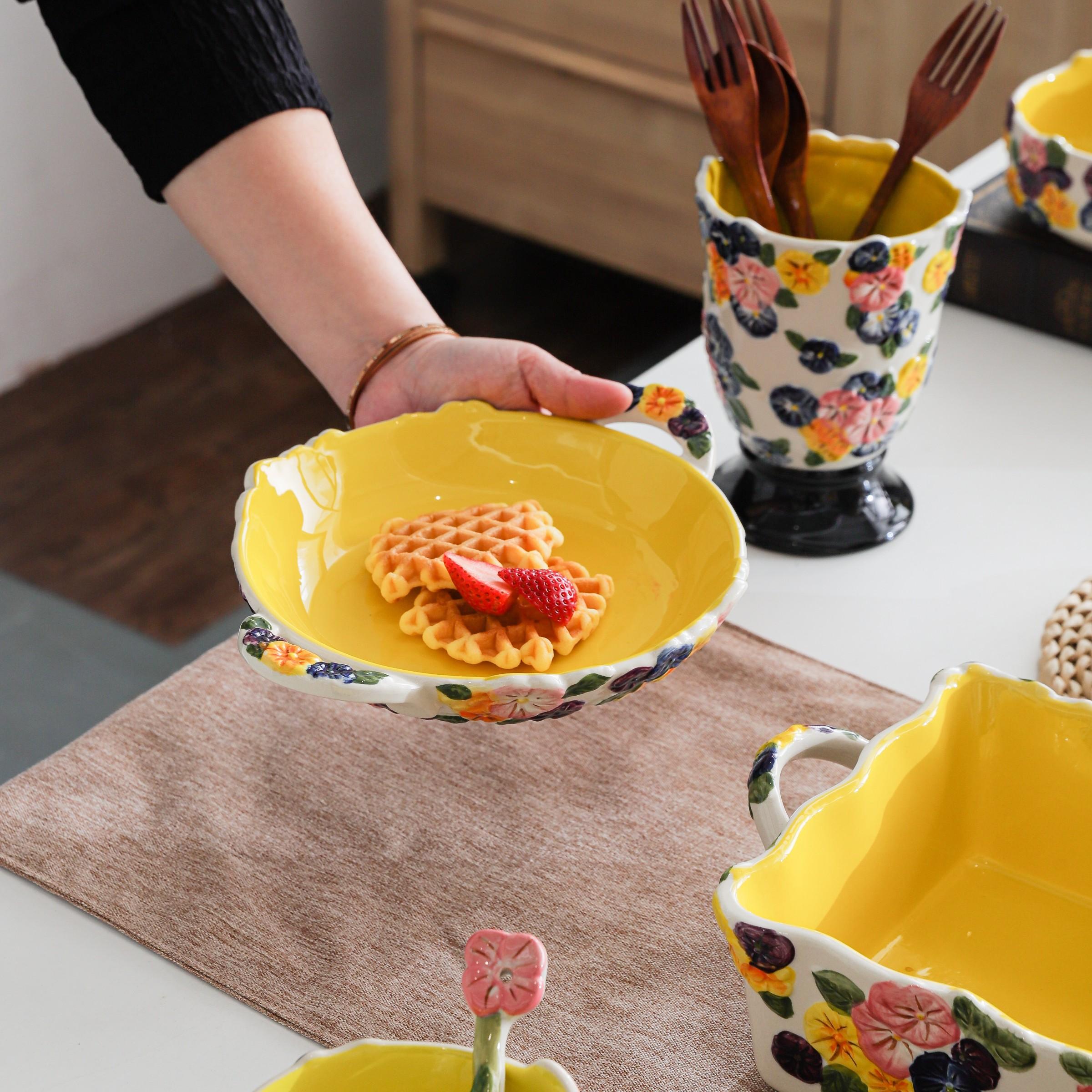 50 Fuya Life Series Ceramic Tableware Set, Farmhouse Style, Durable & Easy Clean, Ideal for Home & Gifts, Multiple Sizes Available