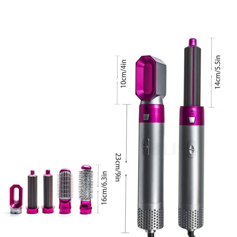 5 in 1 Hot Air Brush with Heating Function, Drying, Straightening, and Curling Tool, Gift Box, Suitable for 220v-240v, European Plug, Air Styling Set