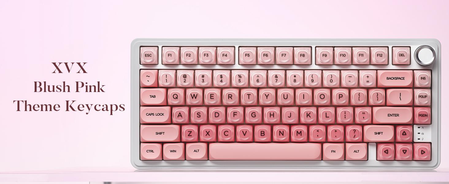 Keycaps Only!!! XVX Foundation/Pink Blush/Uyuni Dreams/Berry Kiss HOA Profile Translucent Keycap Set PBT+PC 132-Key（only keycap, not include a keyboard）