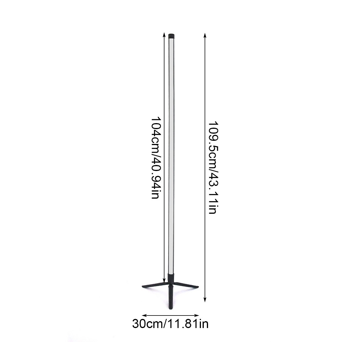 39.37 Inch Floor Standing Ambient Light, Rgbw LED Strip, Button Control, Music Sync, Multi-Color Scenes, USB Powered, Ideal for Bar, Bedroom, Party Decor