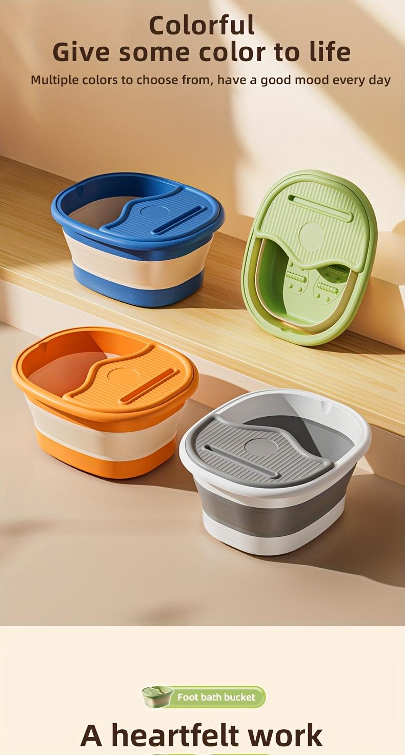 Foldable Foot Spa Bucket, Portable Foot Soaking Basin with Lid, Thickened Insulation Foot Bath Tub, Suitable for Bathroom, Living Room and Bedroom