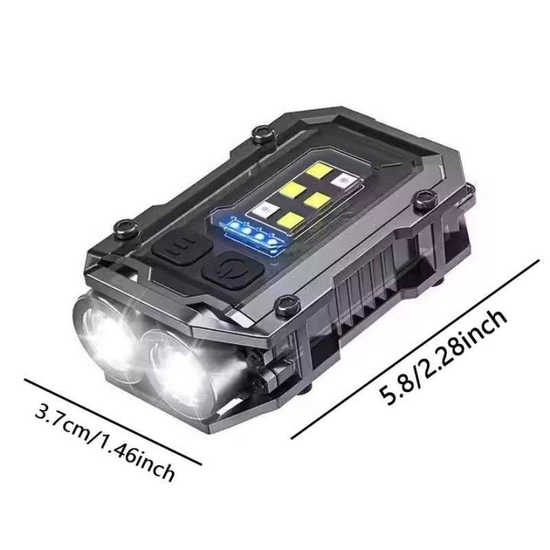 Wild Bright 1-pack keychain lamp, multi-functional magnetic flashlight, LED outdoor work high-brightness warning light, portable camping emergency multi-purpose lamp, strong magnetic adhesion, can be used as a hat clip lamp, suitable for outdoor camping.