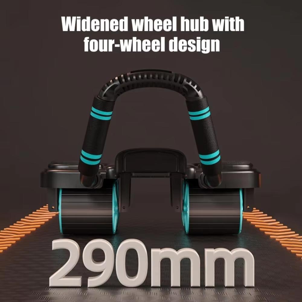New Automatic Rebound Ab Roller Wheel with Elbow Support and Four-Wheel Design, Home Gym Core Exercise Equipment, Portable Fitness Rollers