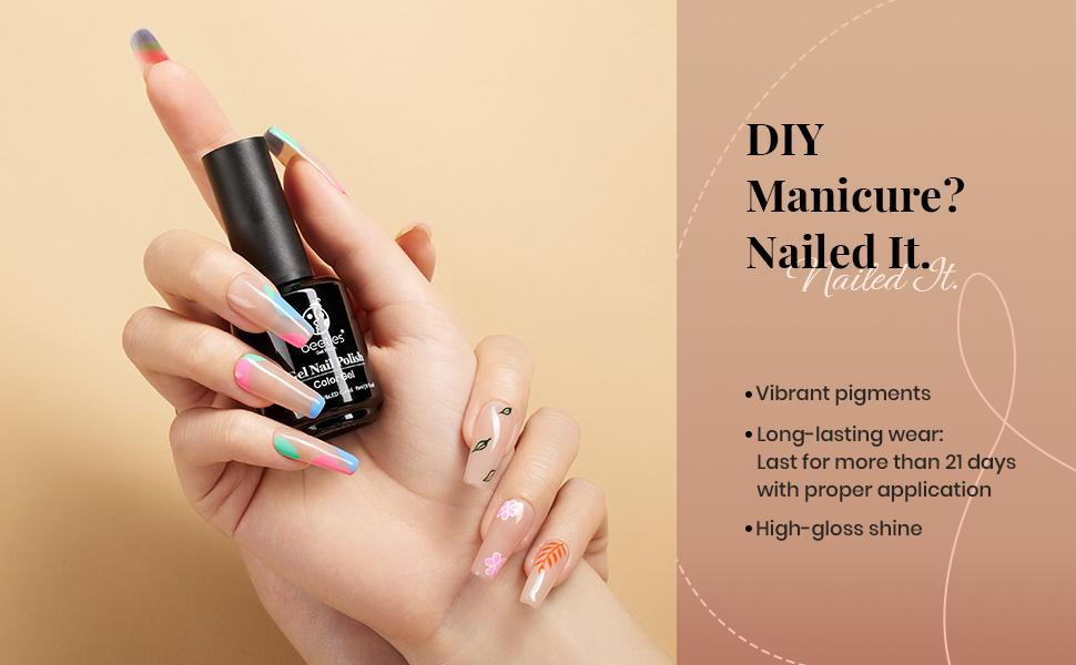 Beetles 15ML Jelly Gel Nail Polish, Sheer Natural Translucent Soak-Off UV LED Nail Gel for Subtle & Elegant DIY Nail Art