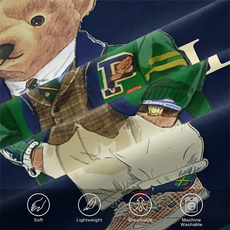 Bear Themed Duvet Cover (Including 1 Bed Cover And 1-2 Pillowcases,No Pillow Inserts or Comforter Included), Vintage Polo Teddy Bear Bedding, Suitable For Decorating Rooms And Bedrooms For Boys, Girls, And Teenagers