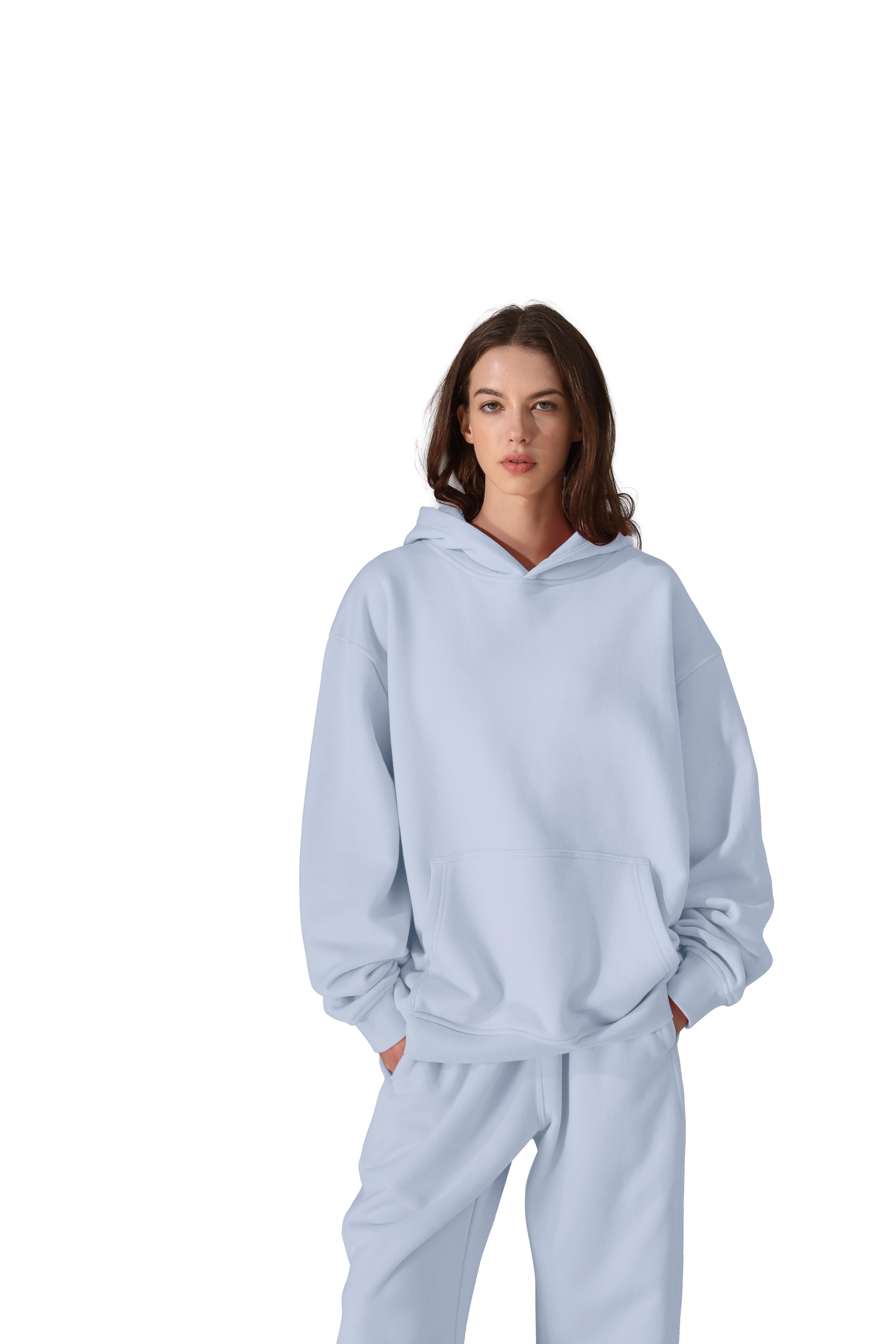 FAIABLE Unisex Oversized Long Sleeve Hoodie with Pockets - Essential Sweatshirt in Washed Smith Plush for Ultimate Comfort and Style - Available in Soothing Colors with Durable Fabric for Everyday Wear