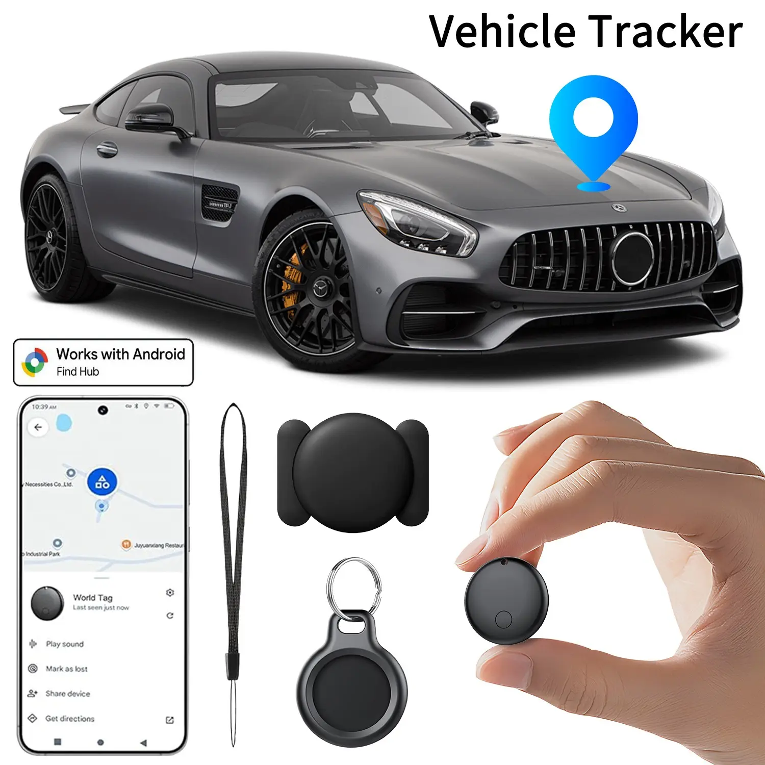 Google Smart Tag GPS Tracker, Android Bluetooth-Compatible Label Finder, Key, Wallet, Luggage and Pet Locator, Precision Tracking for Smartphones, Durable Plastic Housing, Keychain Tracker