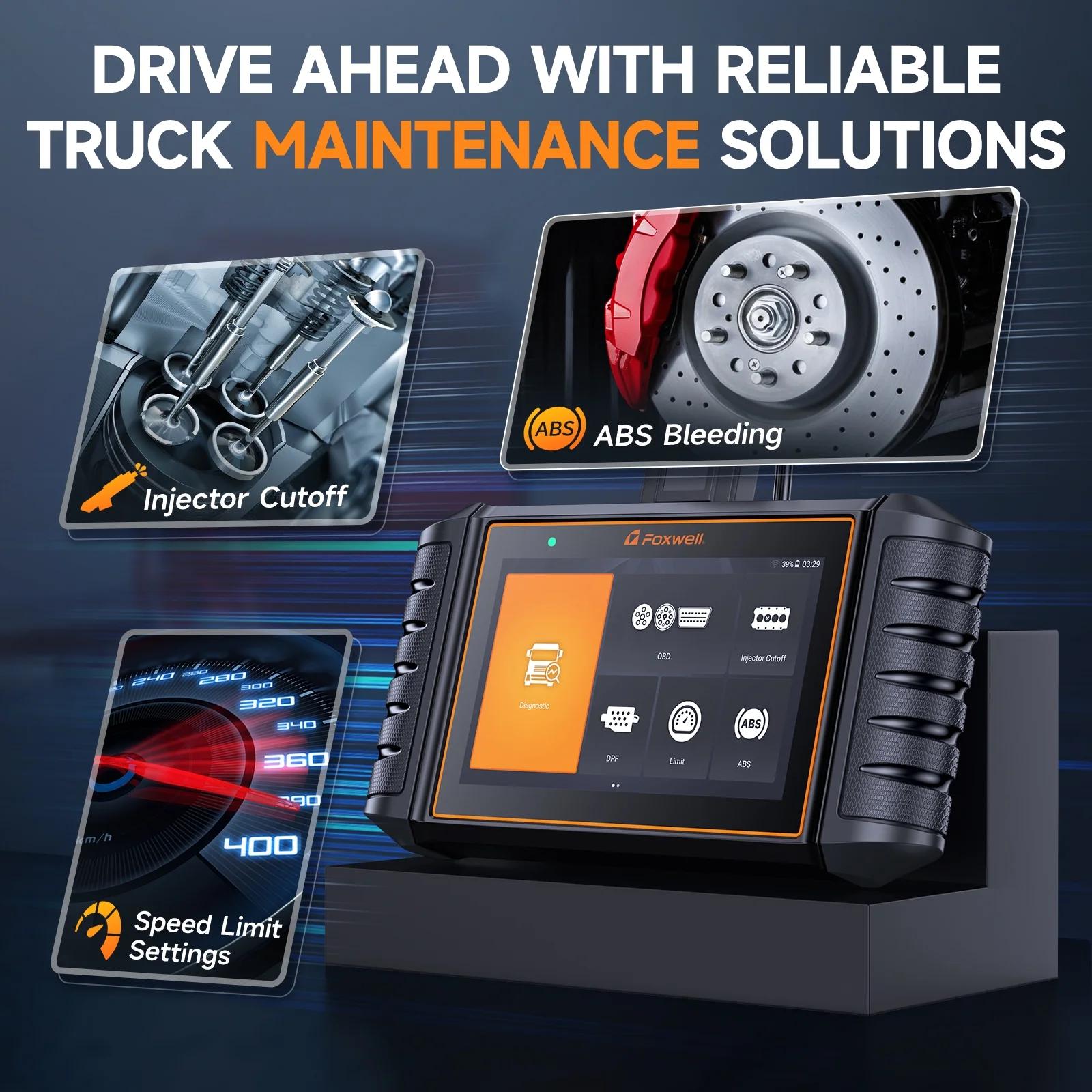 HD500 Heavy Duty Truck Scanner for Cummins Detroit Caterpillar Paccar, Full System Diesel Diagnostic Tool with DPF Regen, Limit Setting, Injector Cutoff, HD OBD2 Scanner for Commercial & Passenger Vehicles