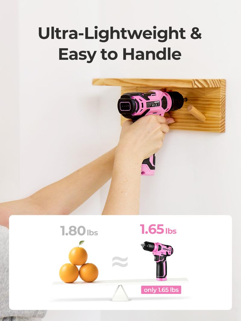 DEKO 8V Cordless Drill Set – 126-Piece Home Tool Kit With Storage Case, DIY Power Tools For Fence Work, Home Décor, Furniture Assembly & Everyday Repairs DEKO 8V Cordless Drill Set – 126-Piece Home Tool Kit With Storage Case, DIY Power Tools For Fence Work, Home Décor, Furniture Assembly & Everyday Repairs