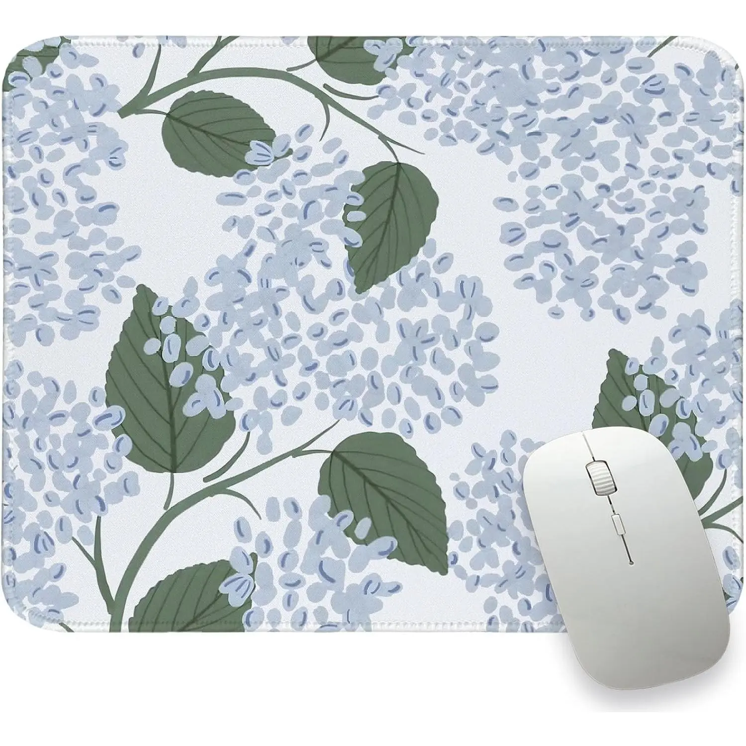 Light Blue Mouse Pad, Blue Hydrangea Mousepad Aesthetic 10.2x8.2 | Flroal Mouse Pad For Desk, Hydrangea Office Desk Accessories, Blue Small Mouse Pad, Hydrangea Gifts For Women