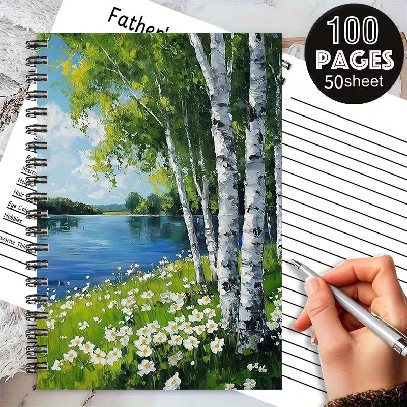 1pc Spiral Coil Notebook 5.7x8.26 Inch, Premium Lined Pages, Durable Binding, Perfect for Camping Journal, Travel Diary, Outdoor Adventure Log, Nature Exploration Notes, Ideal Gift for Hikers, Campers on Thanksgiving, Christmas, Birthdays [2D] Fl