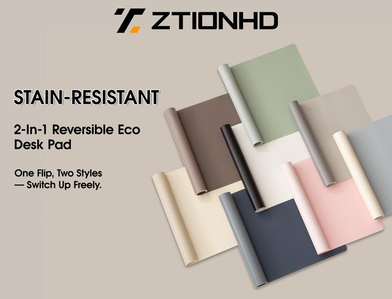 Extra Large Desk Pad 31.5"x15.7", Dual-Color Reversible Silicone & PU Leather Desk Mat, Waterproof Stain-Resistant Writing Surface, Durable Mouse Pad for Office, Home, Study, Gaming