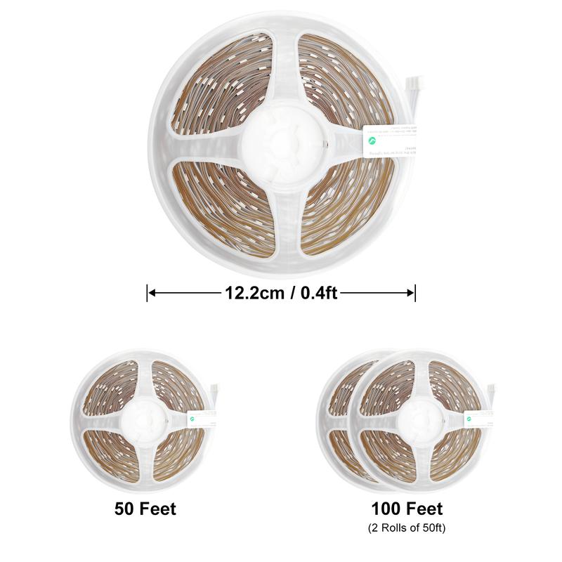 QIANGHE 100ft Music Sync LED Strip Lights RGB Color Changing with Remote & APP Control for Bedroom Home Decoration 16 Million Colors Cuttable Easy Install