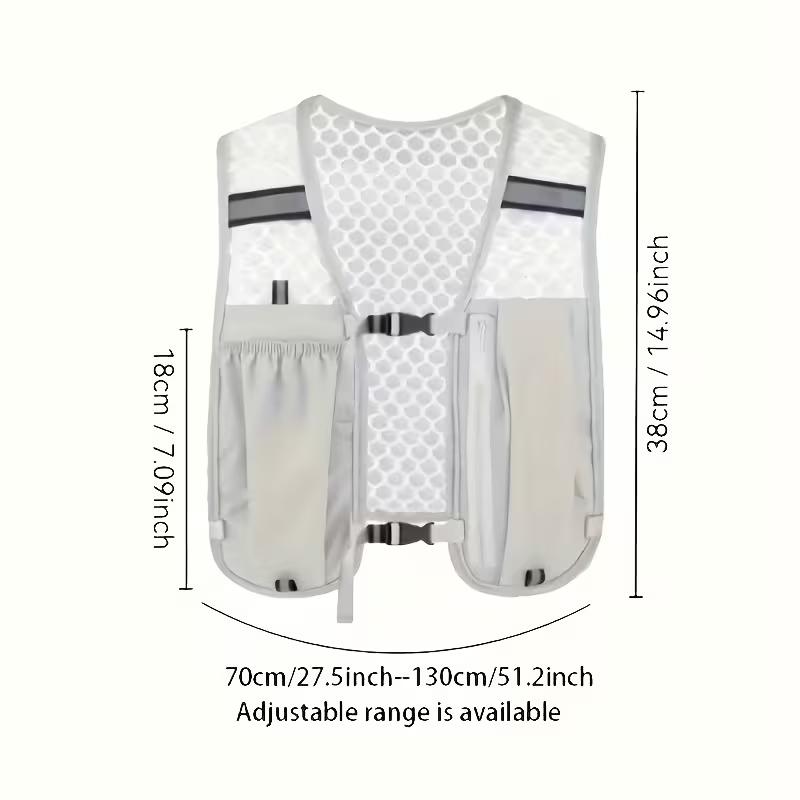Lightweight Nylon Running & Cycling Vest with Reflective Chest Pocket, Durable Outdoor Athletic Jacket for Mountain, Long-Distance Running, Cycling