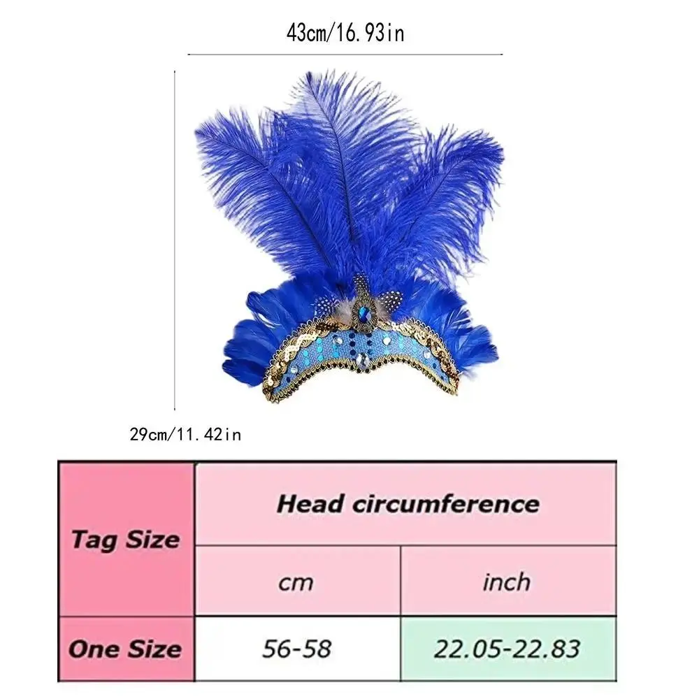 Colorful Feather Headpiece Stage Performance Brazilian Carnival Feather Headdress Decorative Showgirl Headband