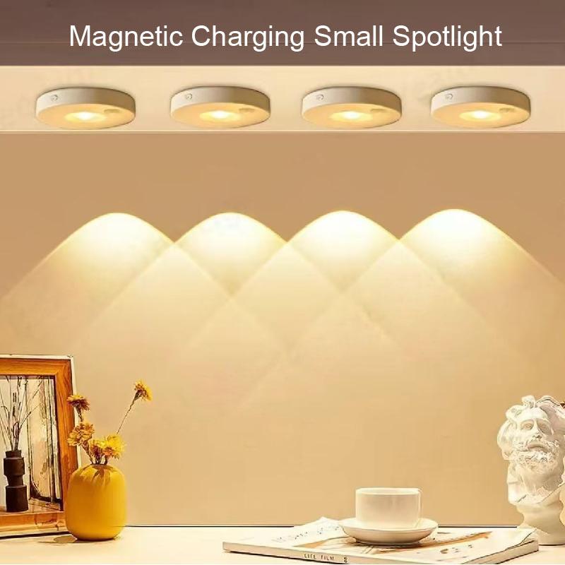 Human Motion Sensing Cabinet Light, USB Rechargeable Wireless Remote Control Ambiance Lighting, Magnetic Three-Color Changing LED Lamp, Decorative Lights