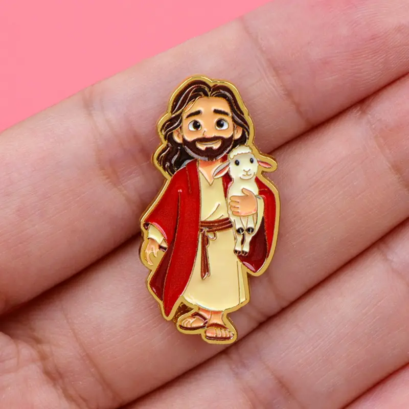 Jesus Enamel Pin Badge, Decorative Accessory for Backpack, Hat and Sweater, Casual Cartoon Pattern Fashion Trendy Pin for All Seasons