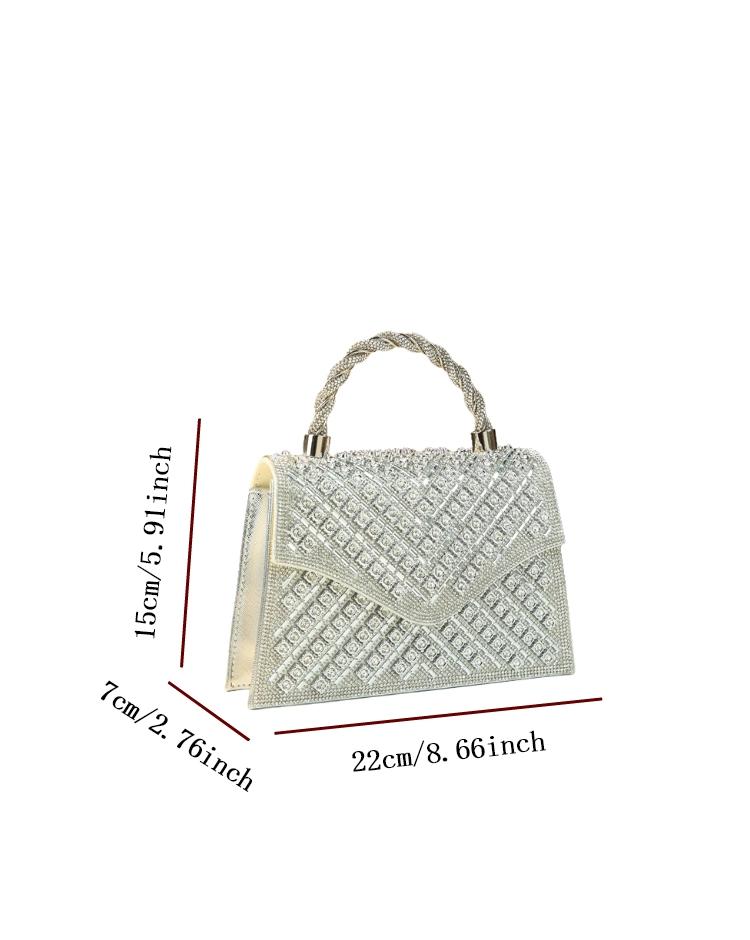 Luxury Rhinestone Handbag, Perfect for Evening Gowns, High-End Sparkling Crossbody Bag, Elegant Clutch for Special Occasions