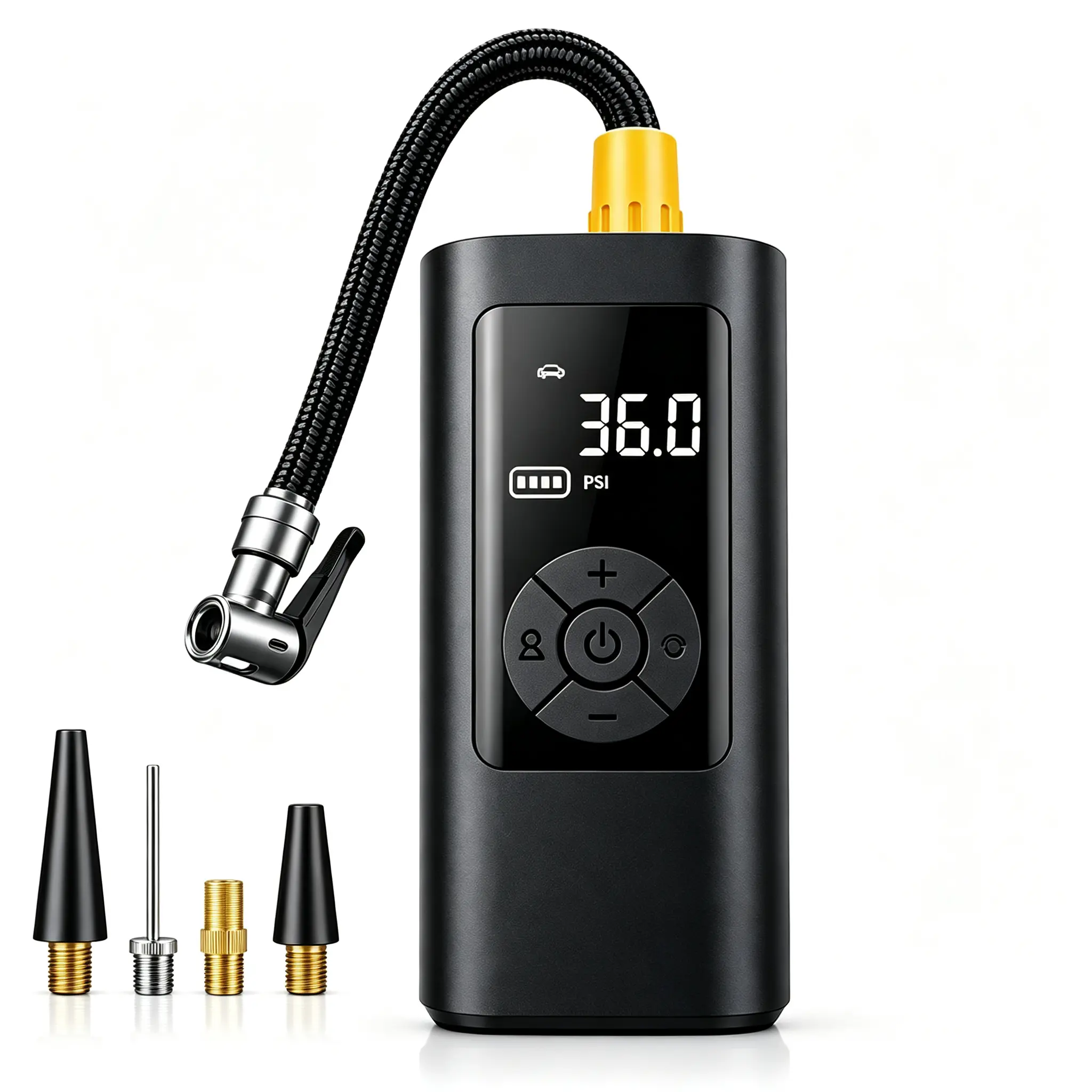 Compact Cordless Tire Inflation Tool Air Compressor (Vehicle Tire Inflator) – 150 PSI Max Pressure, Digital LED Display with LED Lights, Auto-Stop Function, 5000mAh Fast-Charging Battery for Car, Road Trips