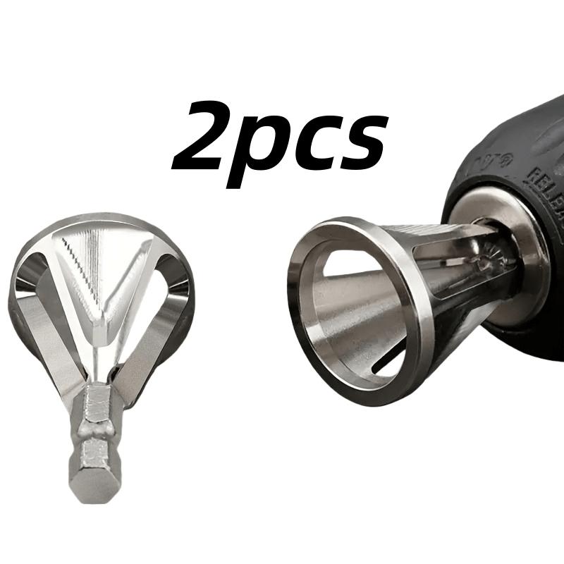 2pcs new chamfering tool, chuck bit tool, metal deburring external chamfering tool, grinding angle trimming, suitable for all kinds of chuck electric drilling tools.