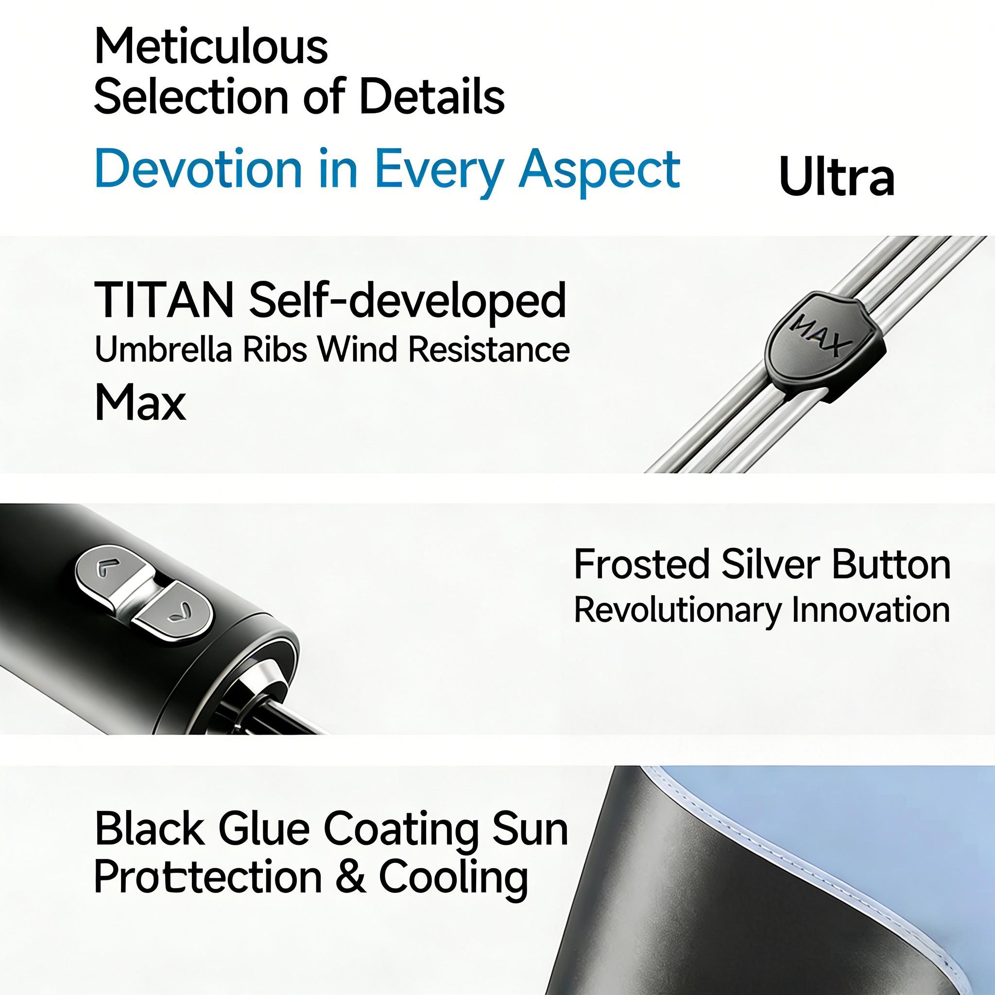 New Automatic Umbrella, Innovative Lightweight Design, 40% Easier Closing, UV Protection, Windproof, Compact Travel Umbrella