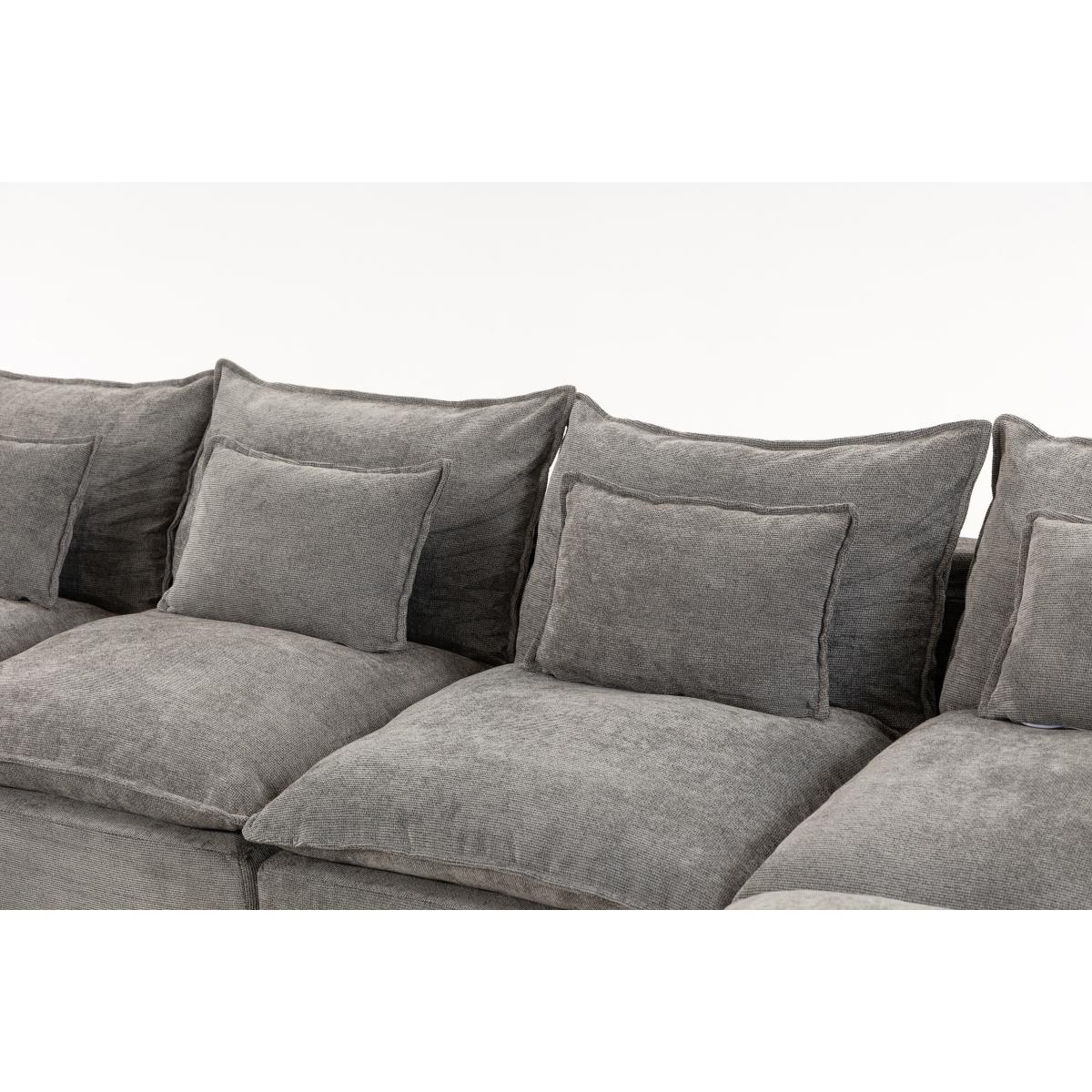 Aobtkel 129.8" Wide Cloud Oversized Modular Sectional Couch - 4-Seat with 2 Ottomans, Deep Wide Seat, True Relax Comfy Living Room Indoor Furniture Set,dorm essentials,home decor