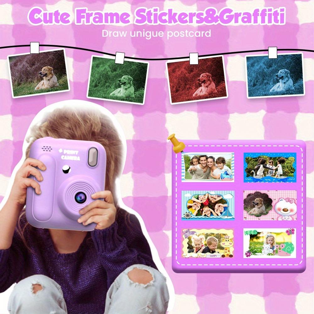 Kids Instant Print Camera, Dual 1080P HD, 1300mah Battery, 2 Printing Modes, 8x Zoom, Perfect Gift for Ages 3-12 Boys & Girls