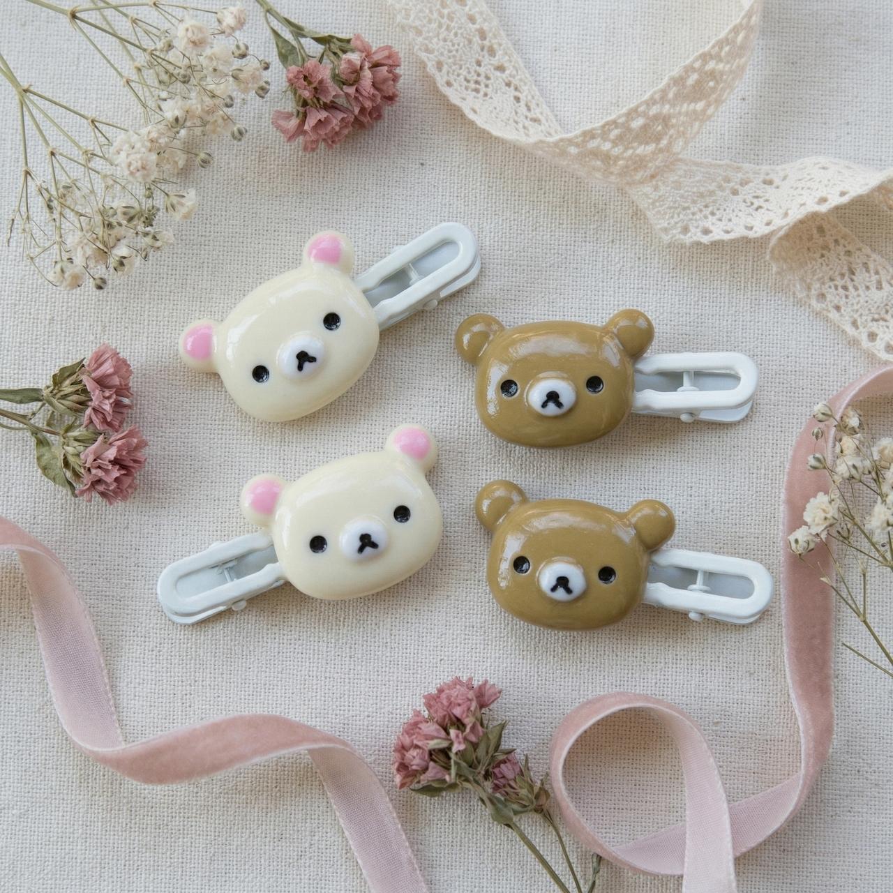 4pcs Cute Bear Hair Clips, Korean Style Girl Fashion, Metal Spring Clip, Daily Versatile Hair Accessories, Trendy and Stylish