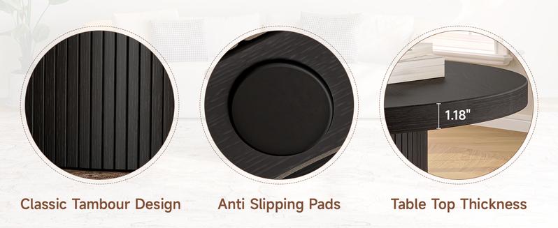 【Valentine's Day gift】ONBRILL 31.5" Gorgeous Fluted Coffee Table, Round Mid Century Coffee Tables for Living Room, Cute Modern Wood Coffee Table, Drum Accent Small Center Table, Bedroom Furniture, Christmas Gift 【Valentine's Day gift】ONBRILL 31.5" Gorgeous Fluted Coffee Table, Round Mid Century Coffee Tables for Living Room, Cute Modern Wood Coffee Table, Drum Accent Small Center Table, Bedroom Furniture, Christmas Gift