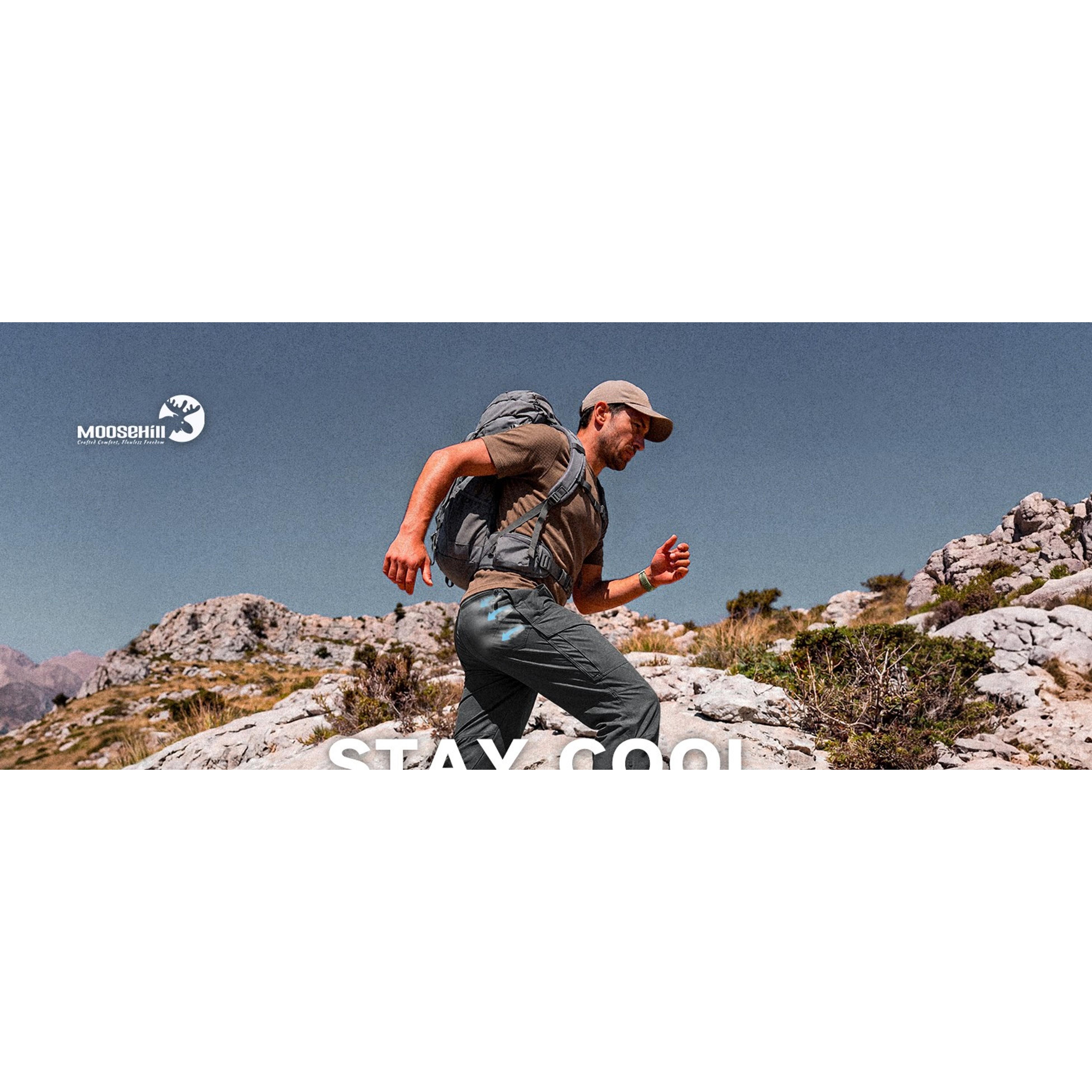 Men's Hiking Pants Breathable Quick Dry Water Resistant Stretch with Mesh Vents & 6 Pockets for Outdoor Hikers(Gift)