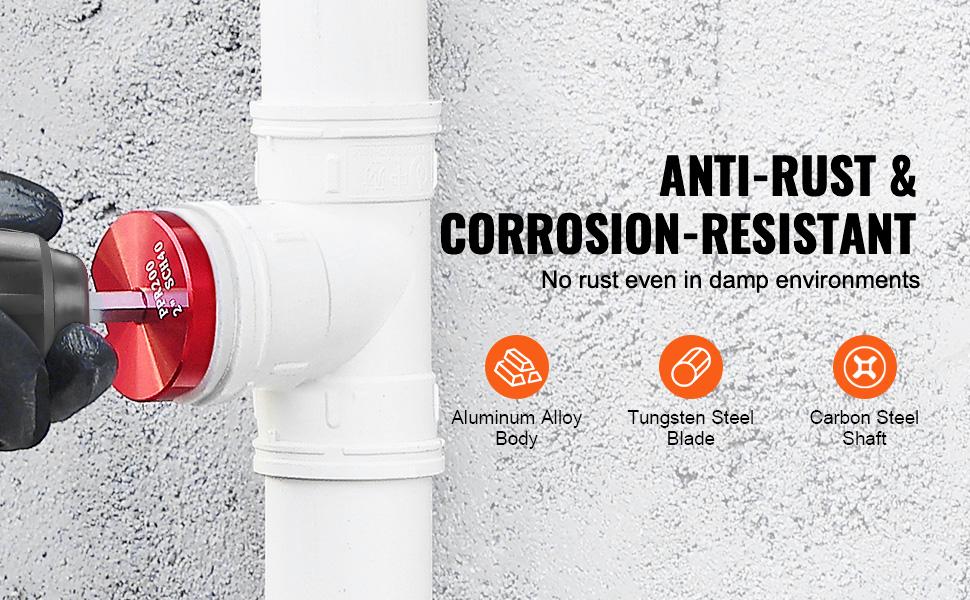 VEVOR 6Pcs PVC Pipe Reamer Kit, Plastic Pipe Fitting Socket Saver Kit, Includes 3/4, 1, 1-1/2, 2, 3, 4'', for PVC, CPVC, ABS Fittings, with Tool Box, for Exhaust, Drain, Water Pipes Cleaning