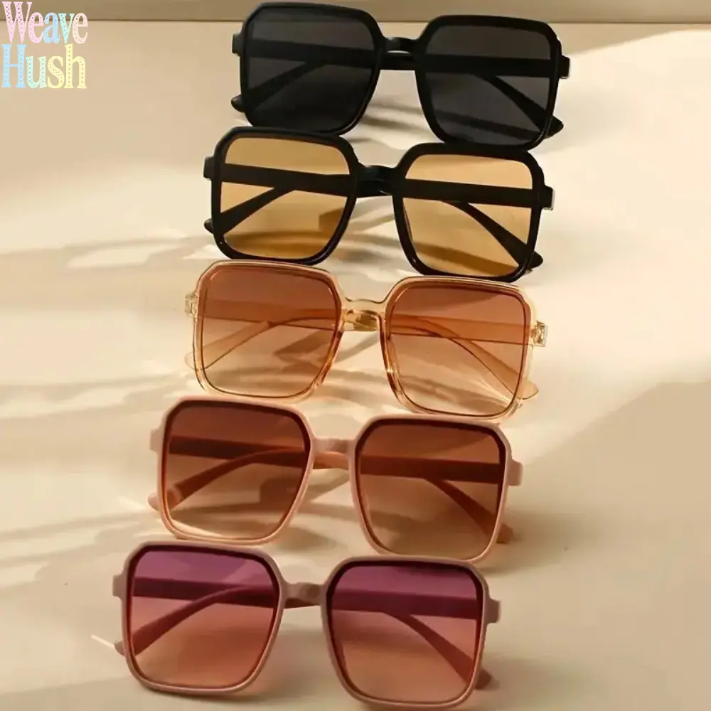 Women’s Oversized Flat Top Square Semi-Rimless Sunglasses With PA Lightweight Frames, Blue Light Blocking Clear Lenses, No-Makeup Friendly Full Coverage Eyewear For Daily Commuting And Casual Everyday Styling