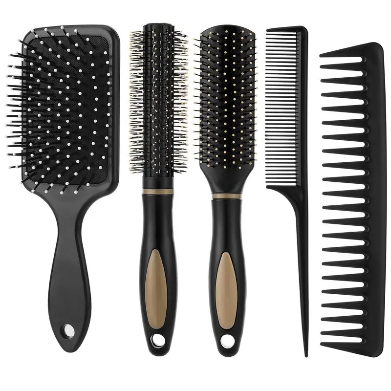 5Pcs Hair Brushes for Women Hair Comb Set Detangler Brush for Men and Women Wet, Dry, Curly and Straight Hair : Beauty & Personal Care