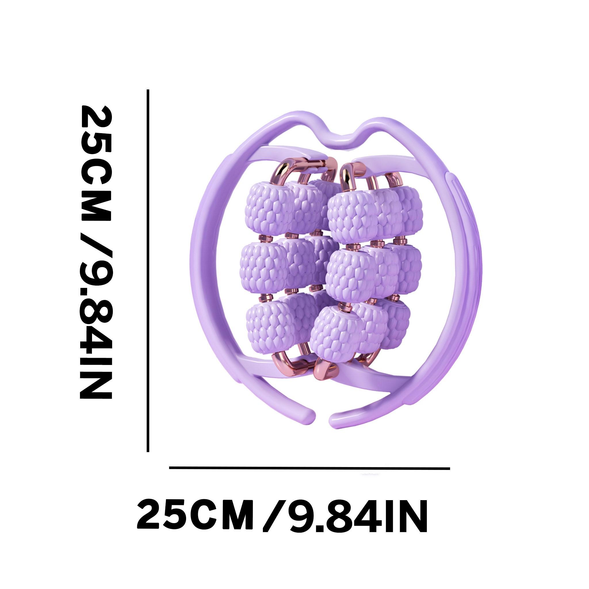 18-Wheel Circular Leg Massager, Rose Gold Metal Connectors, Ergonomic Arc Frame, Muscle Activation & Relaxation, Yoga & Home Use