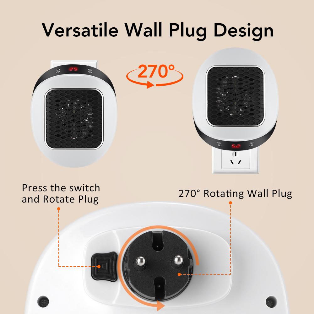 Wall-Mounted Mini Heater Ptc Heating 600w with Remote Control, US Plug , Efficient Warmth for Home Use Space Heater