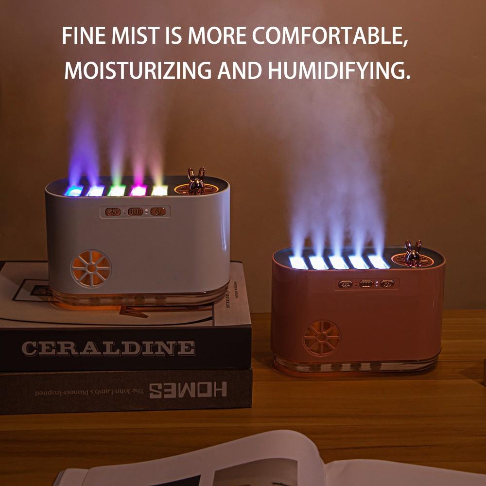 USB-Powered Air Humidifier with Music Sync, Colorful Spray, Smart Aromatherapy, LED Display, for Bedroom, Car, Home, Sleek Design